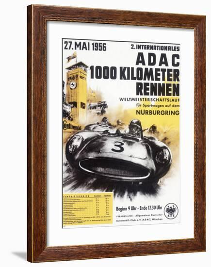 Nurburgring 1000 Auto Race, c.1956-Unknown Unknown-Framed Giclee Print