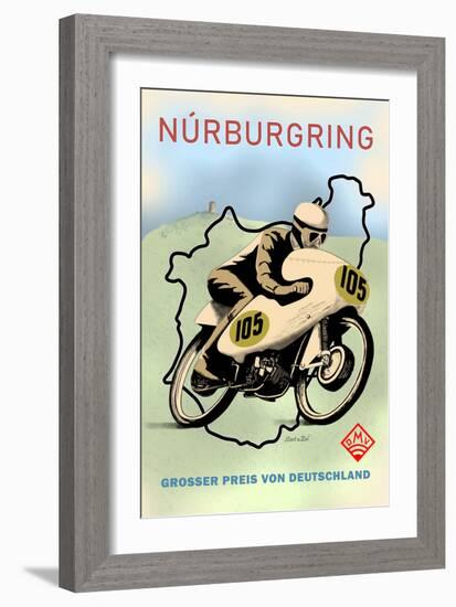 Nurburgring Motor Racing 1949-Mark Rogan-Framed Art Print
