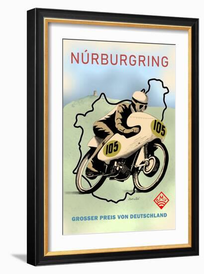 Nurburgring Motor Racing 1949-Mark Rogan-Framed Art Print