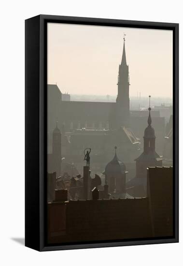 Nuremberg in Germany Looking toward St. Lorenzkirche-Jon Hicks-Framed Premier Image Canvas