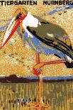 Nurnberg, Germany Zoo Poster With Crane On One Leg-Nurnberg Zoo-Art Print