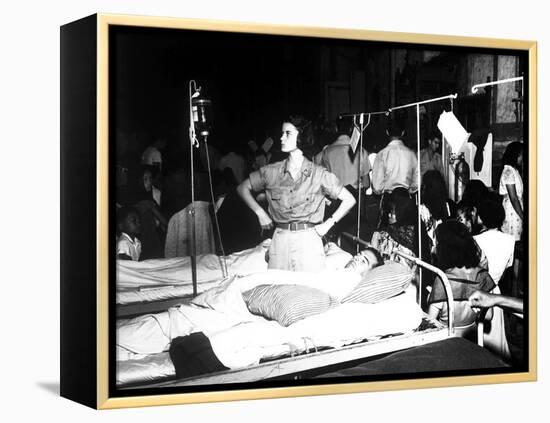 Nurse Adjusts Glucose Injection Apparatus For a GI Patient-Stocktrek Images-Framed Premier Image Canvas
