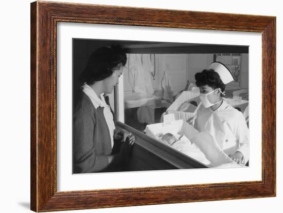 Nurse Aiko Hamaguchi, Mother Frances Yokoyama, Baby Fukomoto-Ansel Adams-Framed Art Print