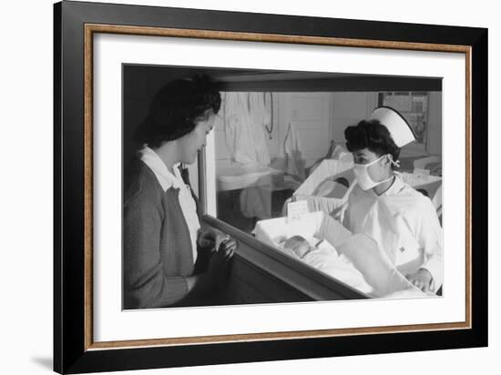 Nurse Aiko Hamaguchi, Mother Frances Yokoyama, Baby Fukomoto-Ansel Adams-Framed Art Print
