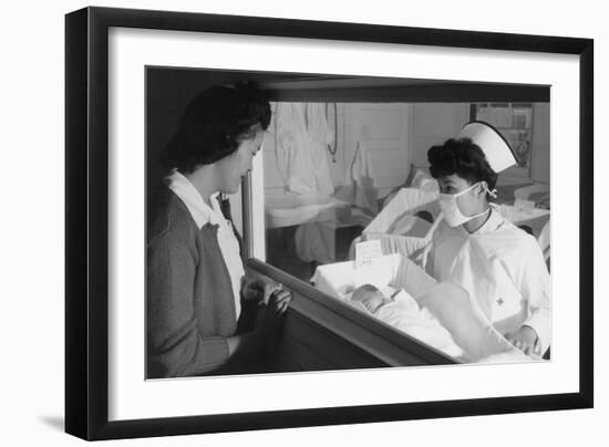 Nurse Aiko Hamaguchi, Mother Frances Yokoyama, Baby Fukomoto-Ansel Adams-Framed Art Print