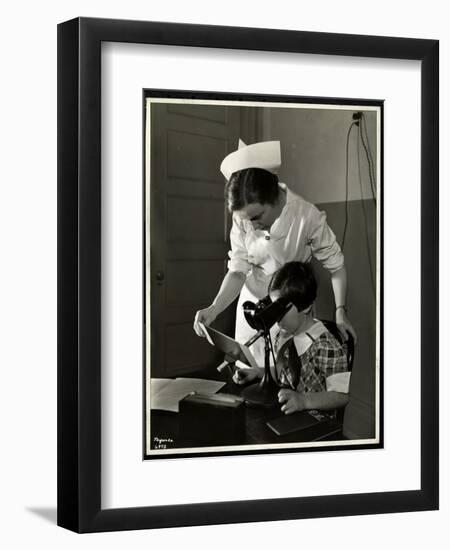 Nurse and a Visually Impaired Girl at the Clinic of the New York Association for the Blind, 114…-Byron Company-Framed Giclee Print