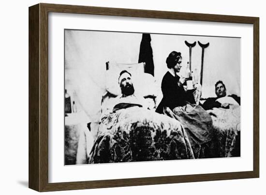 Nurse Attending Wounded Soldiers in Hospital, Nashville, Tennessee-American Photographer-Framed Giclee Print