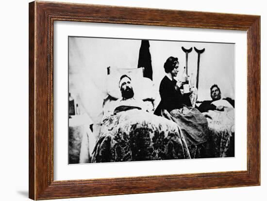 Nurse Attending Wounded Soldiers in Hospital, Nashville, Tennessee-American Photographer-Framed Giclee Print