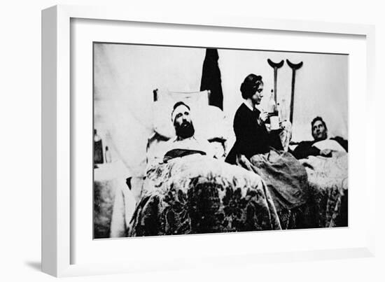 Nurse Attending Wounded Soldiers in Hospital, Nashville, Tennessee-American Photographer-Framed Giclee Print