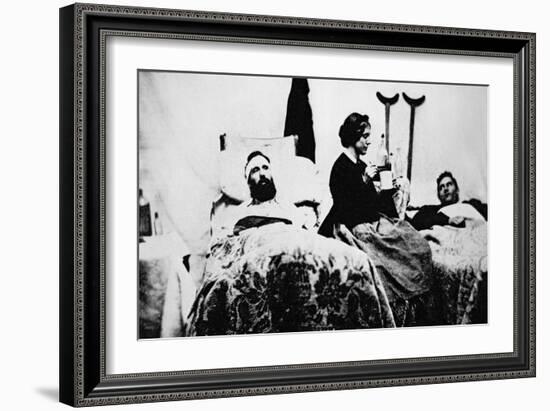 Nurse Attending Wounded Soldiers in Hospital, Nashville, Tennessee-American Photographer-Framed Giclee Print