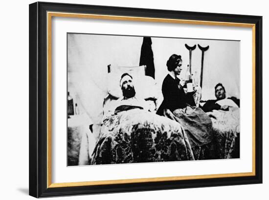 Nurse Attending Wounded Soldiers in Hospital, Nashville, Tennessee-American Photographer-Framed Giclee Print