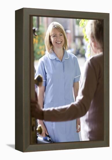 Nurse on a Home Visit-Science Photo Library-Framed Premier Image Canvas