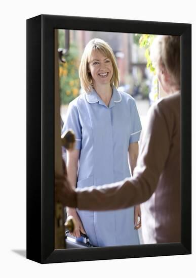 Nurse on a Home Visit-Science Photo Library-Framed Premier Image Canvas