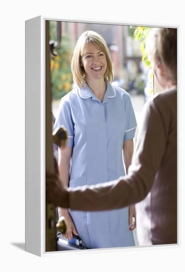 Nurse on a Home Visit-Science Photo Library-Framed Premier Image Canvas