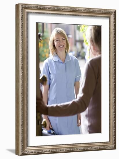 Nurse on a Home Visit-Science Photo Library-Framed Photographic Print