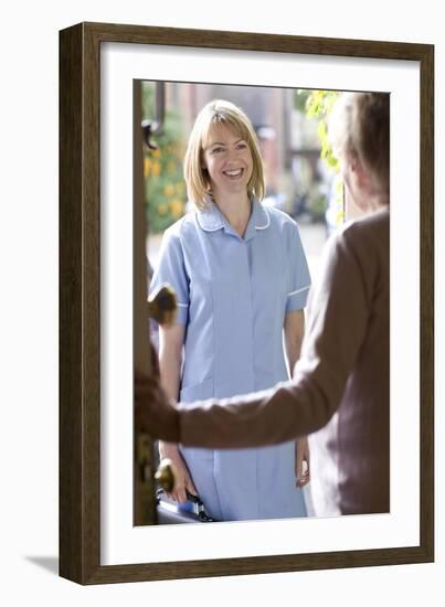 Nurse on a Home Visit-Science Photo Library-Framed Photographic Print