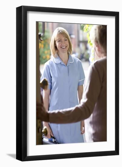 Nurse on a Home Visit-Science Photo Library-Framed Photographic Print