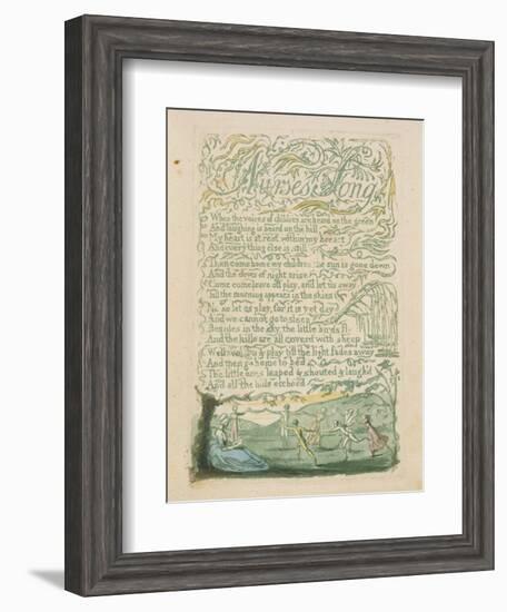 'Nurse's Song,' Plate 18 from 'Songs of Innocence,' 1789-William Blake-Framed Giclee Print