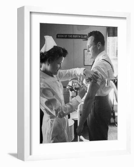 Nurse Taking a Blood from a Patient-Ralph Morse-Framed Photographic Print