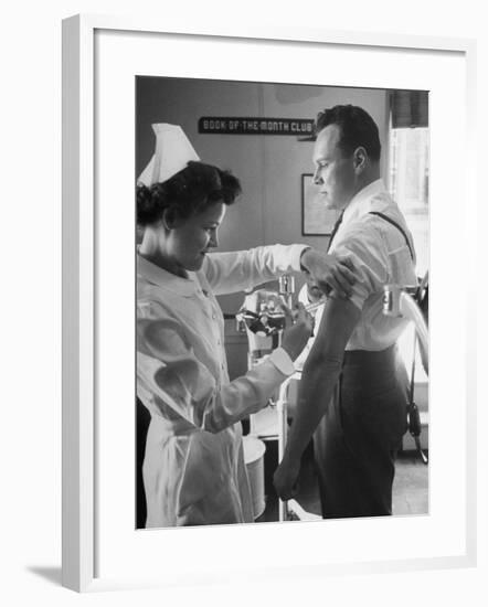 Nurse Taking a Blood from a Patient-Ralph Morse-Framed Photographic Print