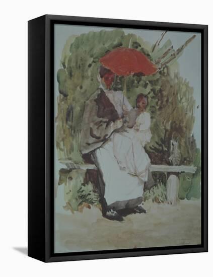 Nurse with a Child-Konstantin Andreyevich Somov-Framed Premier Image Canvas