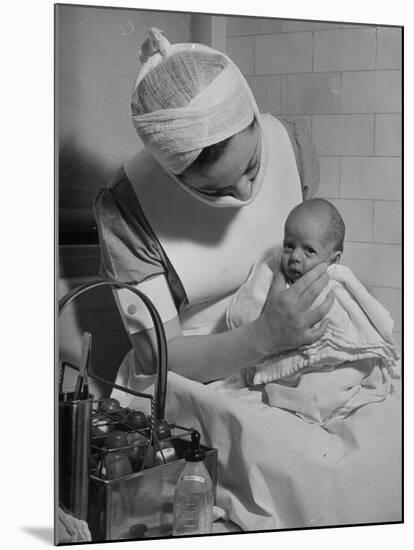 Nurse with Premature Baby-Hansel Mieth-Mounted Premium Photographic Print