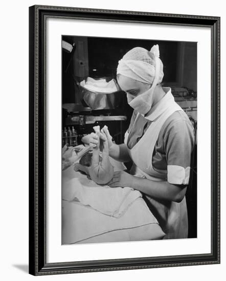 Nurse with Premature Baby-Hansel Mieth-Framed Premium Photographic Print