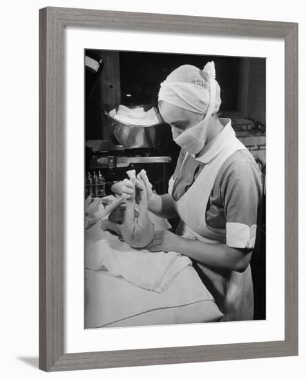 Nurse with Premature Baby-Hansel Mieth-Framed Premium Photographic Print