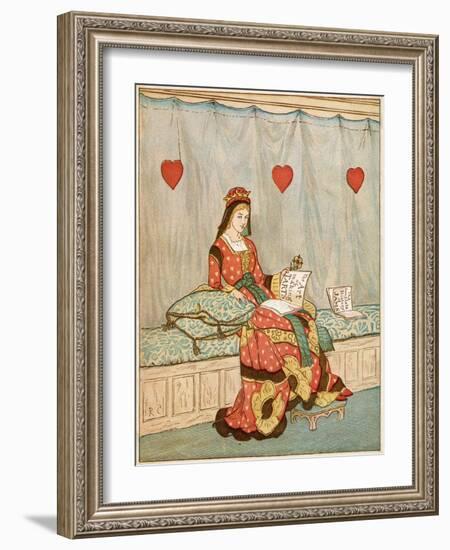 Nursery, Rhyme, the Queen of Hearts, Caldecott, 1 of 8-Randolph Caldecott-Framed Art Print