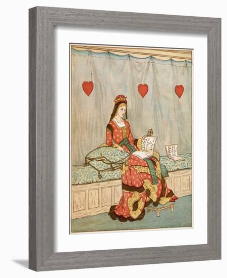 Nursery, Rhyme, the Queen of Hearts, Caldecott, 1 of 8-Randolph Caldecott-Framed Art Print