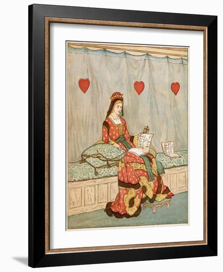 Nursery, Rhyme, the Queen of Hearts, Caldecott, 1 of 8-Randolph Caldecott-Framed Art Print