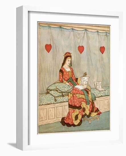 Nursery, Rhyme, the Queen of Hearts, Caldecott, 1 of 8-Randolph Caldecott-Framed Art Print