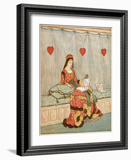 Nursery, Rhyme, the Queen of Hearts, Caldecott, 1 of 8-Randolph Caldecott-Framed Art Print