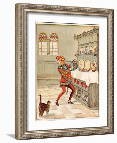 Nursery, Rhyme, the Queen of Hearts, Caldecott, 3 of 8-Randolph Caldecott-Framed Art Print