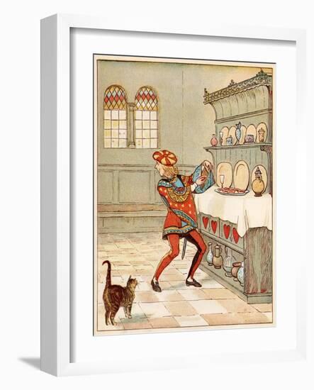 Nursery, Rhyme, the Queen of Hearts, Caldecott, 3 of 8-Randolph Caldecott-Framed Art Print