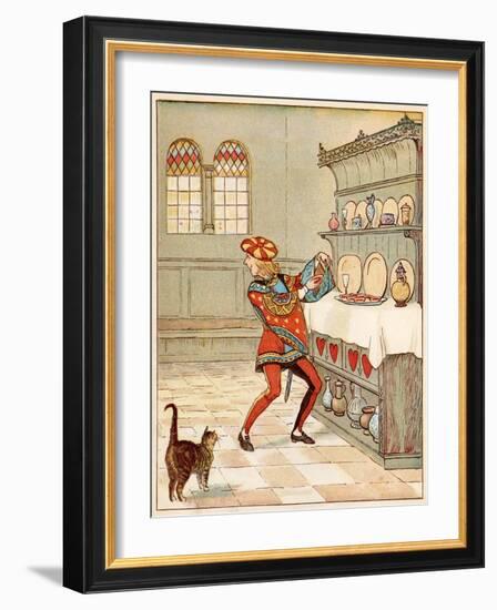 Nursery, Rhyme, the Queen of Hearts, Caldecott, 3 of 8-Randolph Caldecott-Framed Art Print