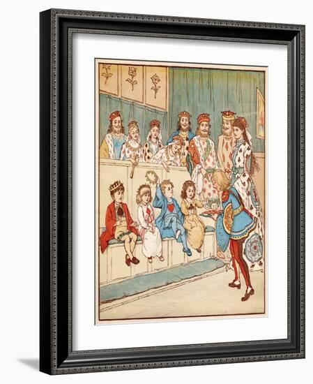 Nursery, Rhyme, the Queen of Hearts, Caldecott, 7 of 8-Randolph Caldecott-Framed Art Print