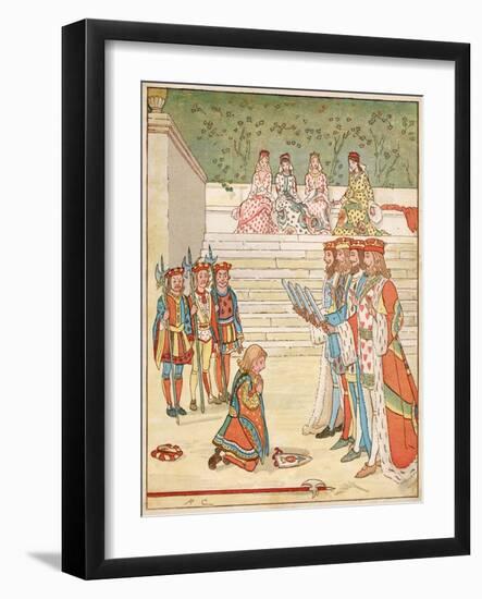 Nursery, Rhyme, the Queen of Hearts, Caldecott, 8 of 8-Randolph Caldecott-Framed Art Print