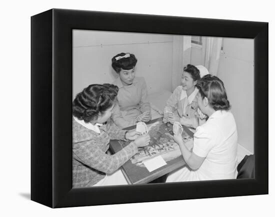 Nurses Aiko Hamaguchi, Chiye Yamanaki, Catherine Yamaguchi, and Kazoko Nagahama playing bridge-Ansel Adams-Framed Premier Image Canvas