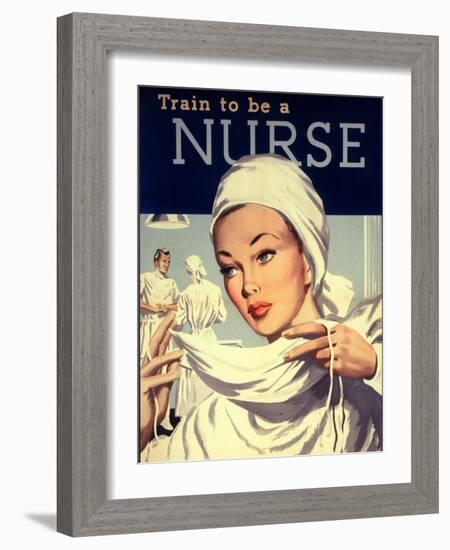 Nurses and Hospitals, UK, 1950-null-Framed Giclee Print