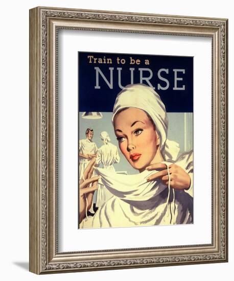 Nurses and Hospitals, UK, 1950-null-Framed Giclee Print