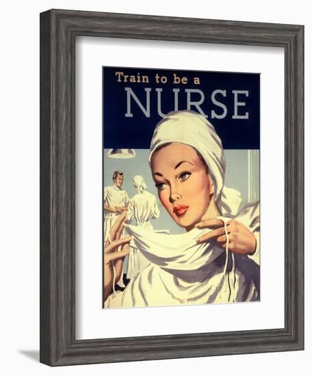 Nurses and Hospitals, UK, 1950-null-Framed Giclee Print