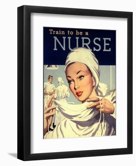 Nurses and Hospitals, UK, 1950--Framed Giclee Print