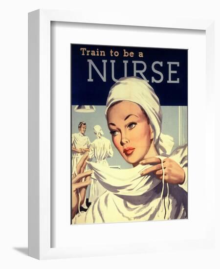 Nurses and Hospitals, UK, 1950--Framed Giclee Print