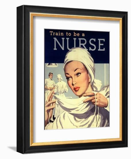 Nurses and Hospitals, UK, 1950--Framed Giclee Print