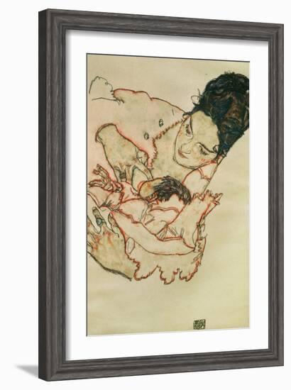 Nursing Mother (Stephanie Gruenwald) 1917-Egon Schiele-Framed Giclee Print