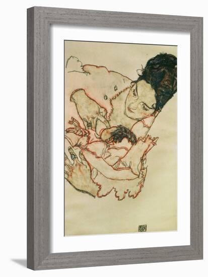 Nursing Mother (Stephanie Gruenwald) 1917-Egon Schiele-Framed Giclee Print