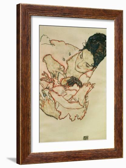 Nursing Mother (Stephanie Gruenwald) 1917-Egon Schiele-Framed Giclee Print