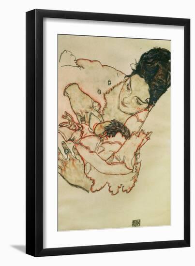 Nursing Mother (Stephanie Gruenwald) 1917-Egon Schiele-Framed Giclee Print