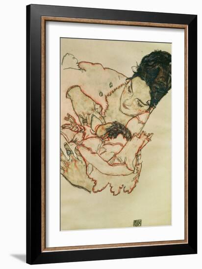 Nursing Mother (Stephanie Gruenwald) 1917-Egon Schiele-Framed Giclee Print